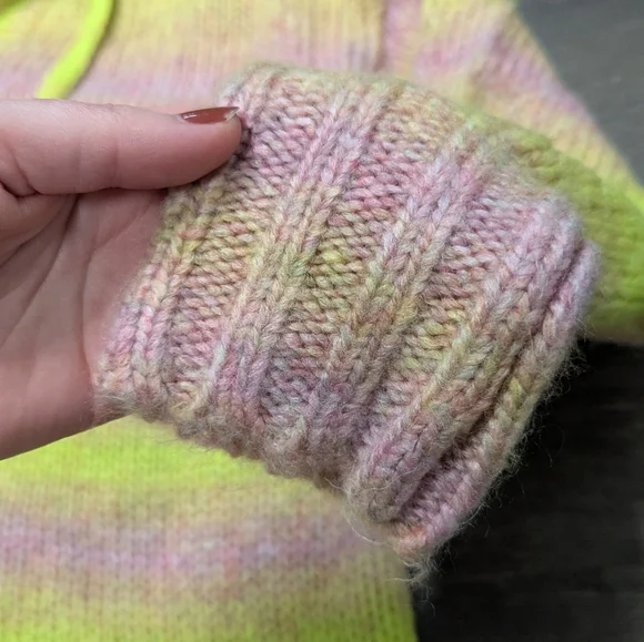 Lou & Grey Pink and Yellow Women's Hooded Sweater - Picture 5 of 6